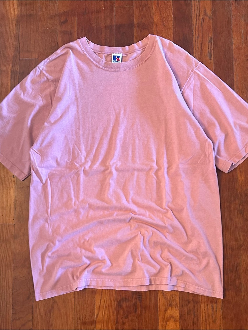 Vintage ‘90s Russell Athletic USA Heavyweight Cotton Salmon Pink Blank T-shirt L